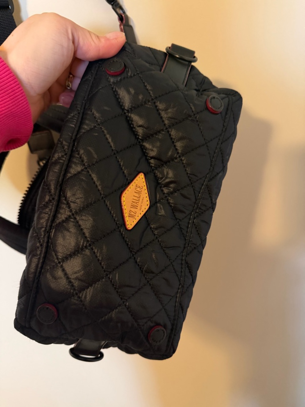 MZ Wallace Small Metro Tote Deluxe – Black Quilted Crossbody + Wallet – Like New - Picture 9 of 11